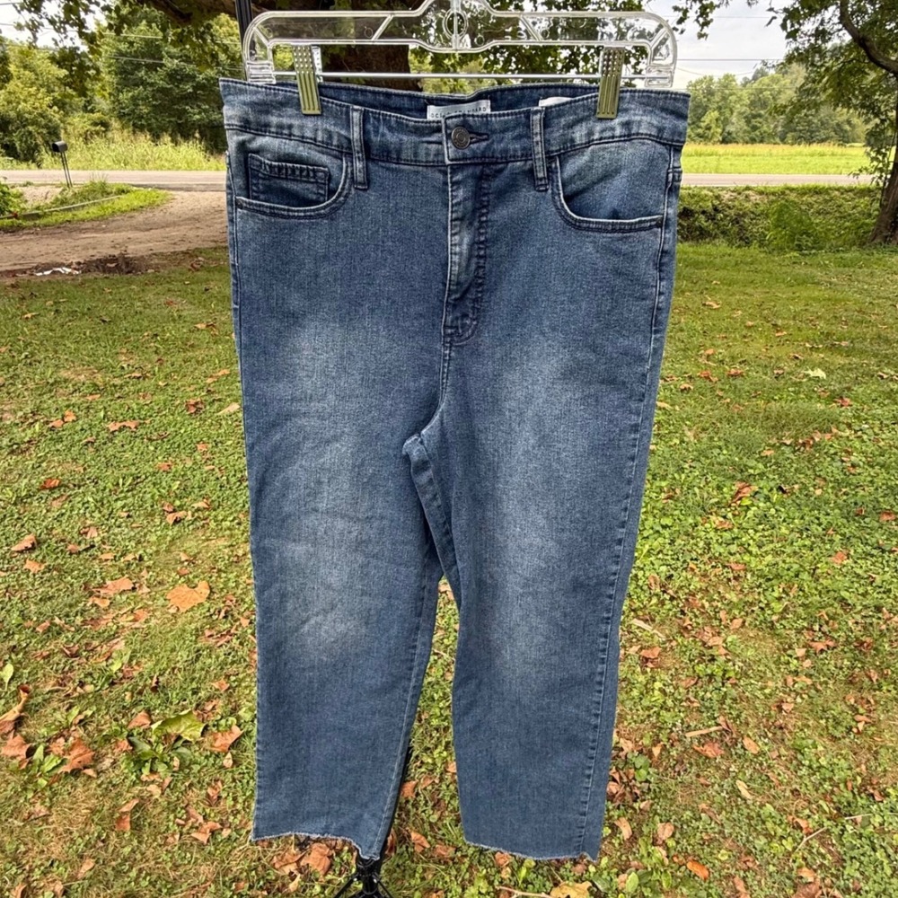 Social Standard by Sanctuary High Rise Crop Straight Jeans Blue Denim Size 12